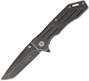 Kershaw Framelock Black Washed Folding Stainless Tanto A/O Blade Knife 1304BW