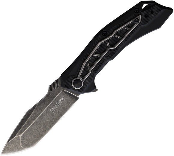 Kershaw Flatbed Folding Knife Linerlock Black Nylon 8Cr13MoV Tanto Blade 1376