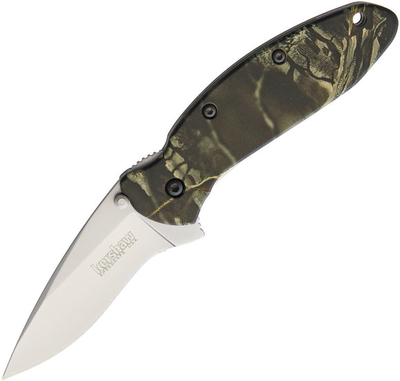 Kershaw Scallion Camo Linerlock A/O Blade RealTree Hardwoods Folding Knife 1620C