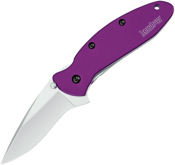 Kershaw Scallion Linerlock A/O Recurve Blade Purple Folding Knife EDC 1620PUR