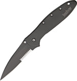 Kershaw Leek Black Folding Knife Drop Pt Made in USA - 1660CKTST