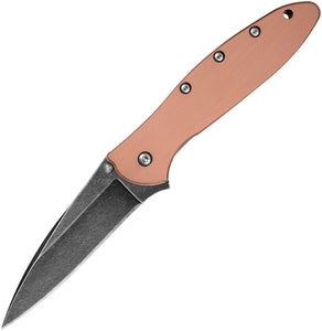 Kershaw Leek Linerlock A/O Copper Blackwash Folding Pocket Knife 1660cubw