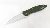 Kershaw Leek Framelock A/O Drop Pt Blade Olive Drab Handle Folding Knife - 1660OL