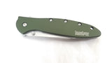 Kershaw Leek Framelock A/O Drop Pt Blade Olive Drab Handle Folding Knife - 1660OL