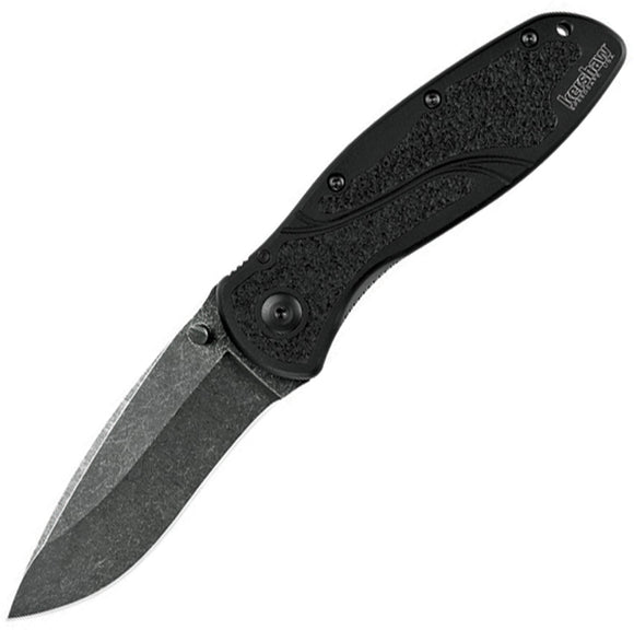 Kershaw Blur Linerlock A/O Blackwash Blade Ken Onion Black Folding Knife 1670BW