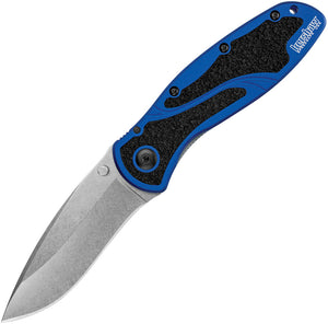 Kershaw Blur Flipper Linerlock A/O Navy Blue Folding Knife 1670NBSWX