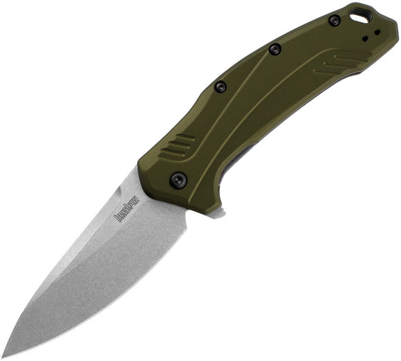 Kershaw Link Folding Knife Linerlock Green Aluminum 20CV Clip Point 1776OLSW