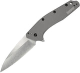 Kershaw Dividend Linerlock A/O Blade Gray Anodize Aluminum Folding Knife 1812GRY