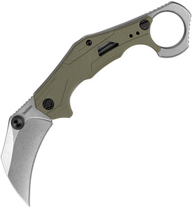 Kershaw Outlier Linerlock A/O Green GFN Folding SW 8Cr13 Pocket Knife 2064ODSW