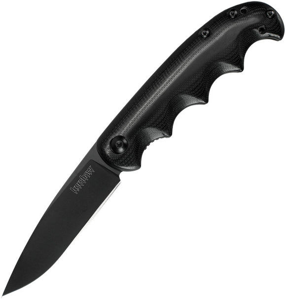 Kershaw AM-5 Framelock Spear Pt A/O Blade Polish Black Handle Folding Knife 2340