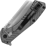 Kershaw Static Framelock Gray Stainless Steel Folding 8Cr13MoV Pocket Knife 3445