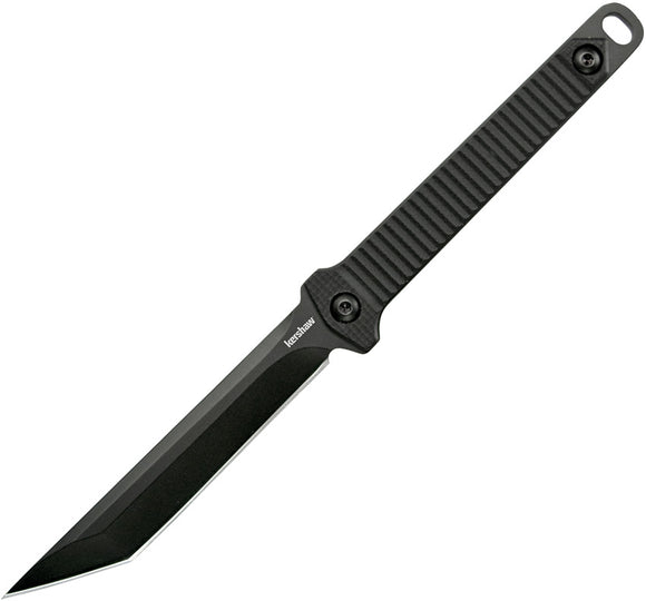 Kershaw Dune Fixed Black Oxide Blade Full Grooved Injection Handle Knife 4008X