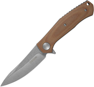 Kershaw Concierge Pocket Knife Linerlock Brown Micarta Folding 8Cr13MoV 4020MIB