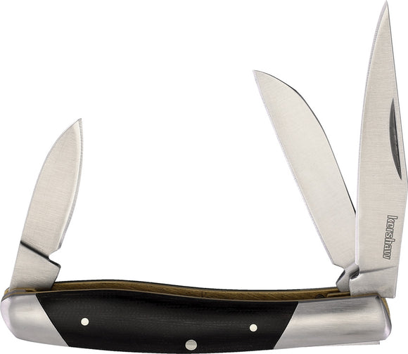 Kershaw Iredale Folding Pocket Knife Slip-Joint Black Micarta 7Cr17MoV 4386