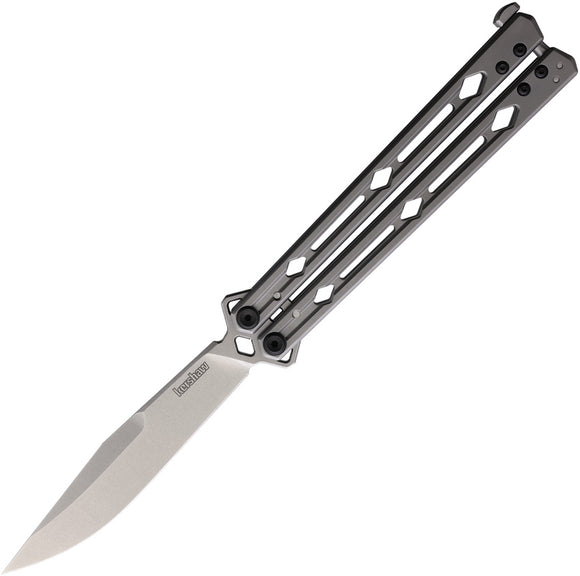 Kershaw Lucha Balisong Bead Blast Stainless CPM-20CV Butterfly Knife 515020CV