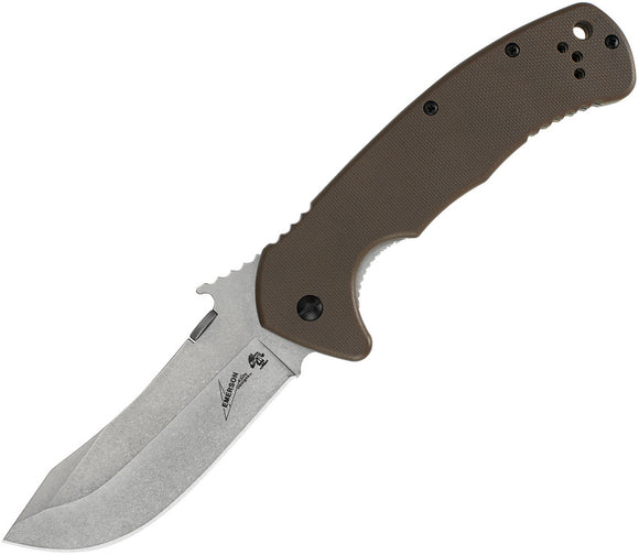Kershaw Emerson CQC-11K Brown Folding Pocket Knife 8Cr14MoV Plain Edge 6031