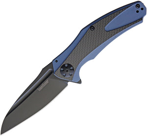 Kershaw Natrix XL Sub-Framelock Carbon Fiber Blue Handle Folding Knife 7008CFBLK  -On Sale