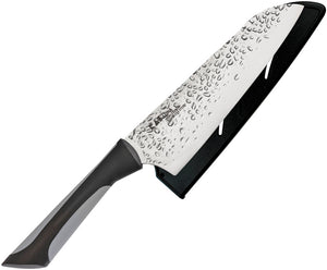 Kershaw 7" Fixed High Carbon Blade Black & Gray Kitchen Luna Santoku Knife 7064