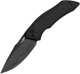 Kershaw Automatic Launch 1 Knife Button Lock Black Aluminum Damascus Blade 7100BLKDAM