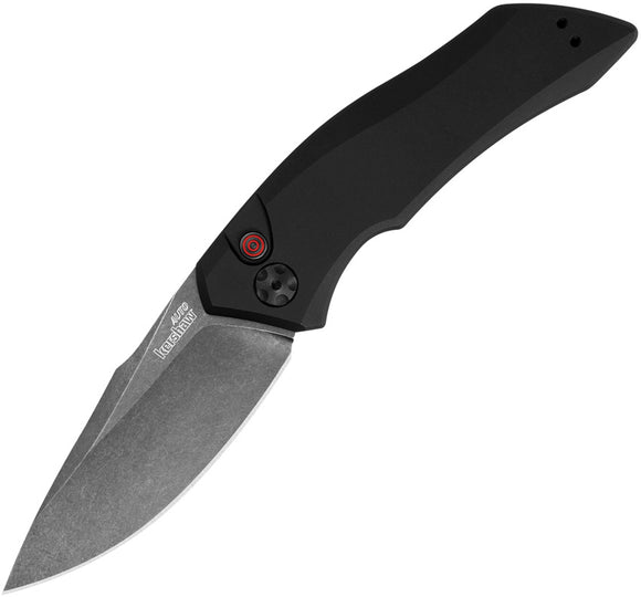 Kershaw Automatic Launch 1  Knife Button Lock Black Aluminum  CPM-154 Stainless Drop Pt Blade 7100BW