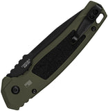 Kershaw Automatic Launch 16 Knife Button Lock Green Aluminum CPM-M4 Blade 7105OLBLK