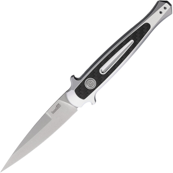 Kershaw Automatic Launch 8 Knife Button Lock Gray Aluminum & Carbon Fiber CPM-154 Blade 7150RAW