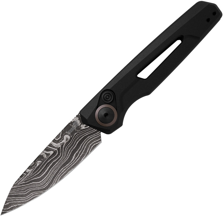 Kershaw Automatic Launch 11 Knife Button Lock Black Aluminum Damascus