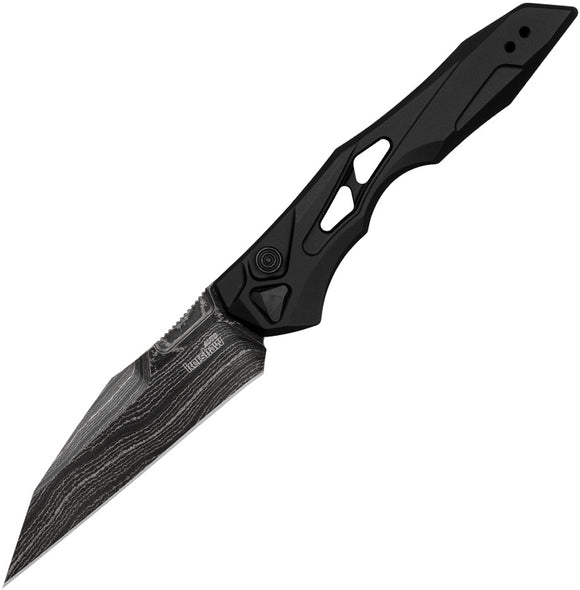 Kershaw Automatic Launch 13 Knife Button Lock Black Aluminum Damascus Blade 7650DAM