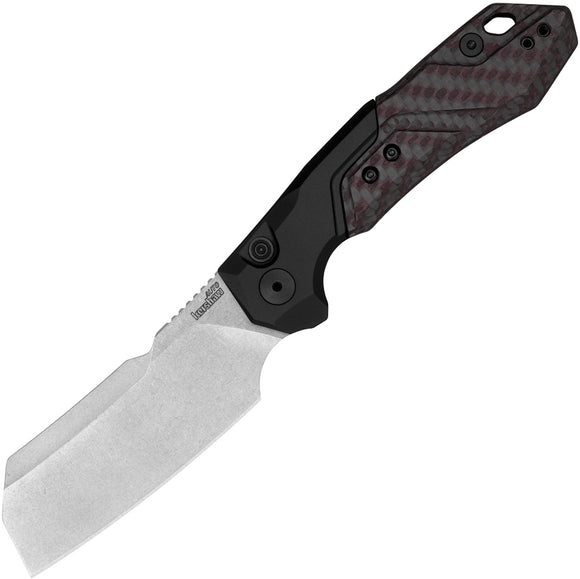 Kershaw Automatic Launch 14 Knife Button Lock Aluminum & Red Carbon Fiber CPM-154 Blade 7850RDSW