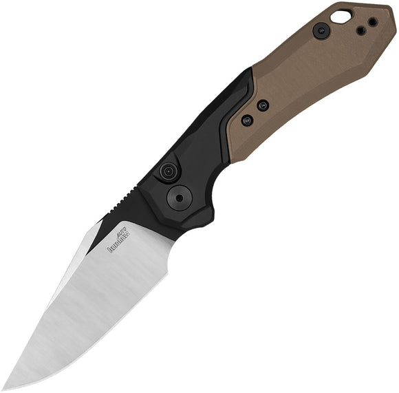 Kershaw Automatic Launch 19 Knife Button Lock Black Aluminum & Brown G10 CPM-154 Blade 7851