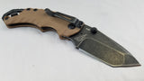 Kershaw Shuffle II 2 Folding Desert Tan Tanto Blackwash Knife  - 8750TTANBW