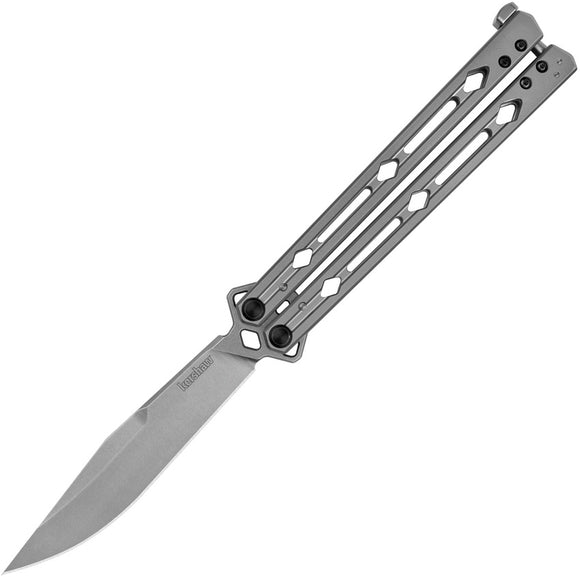Kershaw Lucha Balisong Factory Second Gray Stainless Butterfly Knife X5150B