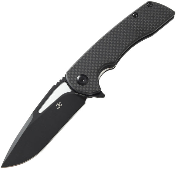 Kansept Knives Kryo Framelock Black Carbon Fiber Folding D2 Steel Knife T1001A3