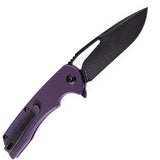 Kansept Knives Kryo Pocket Knife Framelock Purple G10 Folding D2 Steel T1001B3