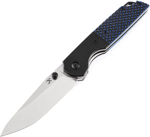 Kansept Knives Warrior Knife Blue G10 & Aluminum Folding D2 Drop Point T1005S1