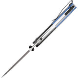 Kansept Knives Warrior Knife Blue G10 & Aluminum Folding D2 Drop Point T1005S1