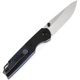 Kansept Knives Warrior Knife Blue G10 & Aluminum Folding D2 Drop Point T1005S1