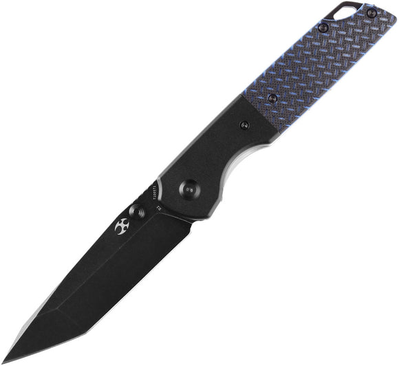 Kansept Knives Warrior Knife Blue G10 & Aluminum Folding D2 Steel Tanto T1005T1