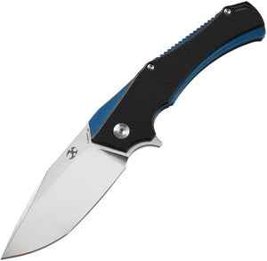 Kansept Knives Hellx Framelock Blue Stainless/G10 Folding D2 Steel Knife T1008A1