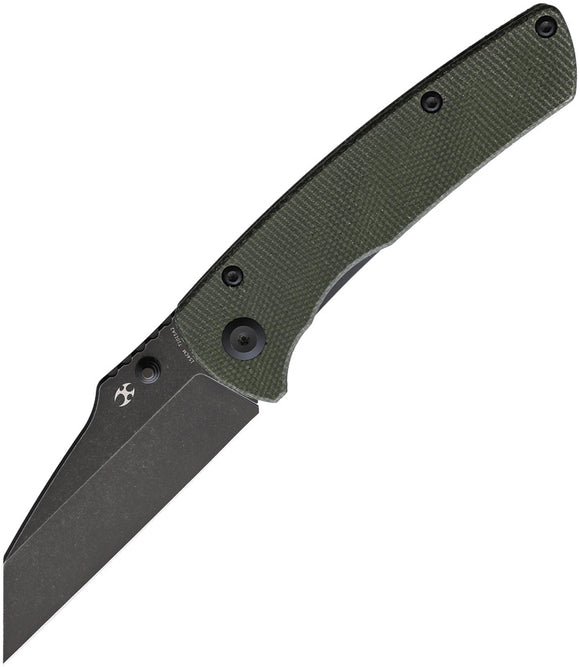 Kansept Knives Main Street Linerlock Green Micarta Folding 154CM Knife T1015A2