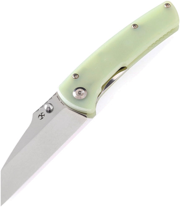 Kansept Knives Main Street Linerlock Jade G10 Folding 154CM Pocket Knife 1015B1