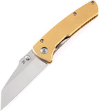 Kansept Knives Main Street Linerlock Brass Folding 154CM Stainless Knife 1015B6