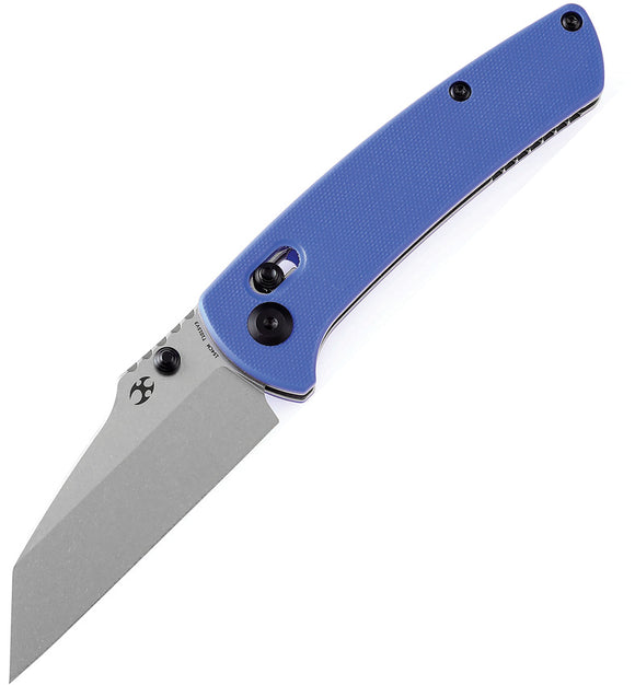 Kansept Knives Main Street Crossbar Lock Blue G10 Folding 154CM Knife T1015V3