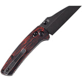 Kansept Knives Main Street Crossbar Lock Black & Red G10 Folding Knife T1015V5