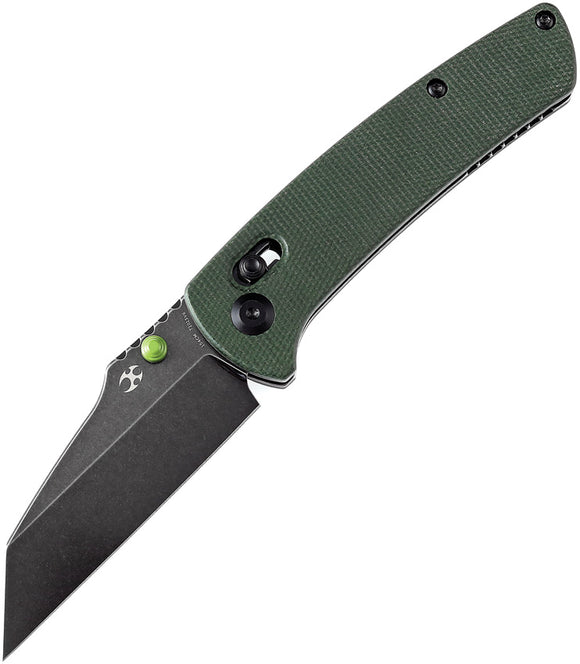 Kansept Knives Main Street Crossbar Lock Green Micarta Folding Knife T1015V6