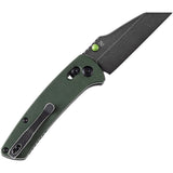 Kansept Knives Main Street Crossbar Lock Green Micarta Folding Knife T1015V6