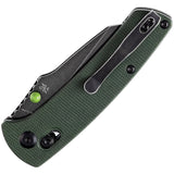 Kansept Knives Main Street Crossbar Lock Green Micarta Folding Knife T1015V6