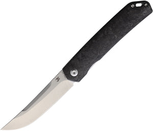 Kansept Knives Hazakura Linerlock Black Carbon Fiber Folding 154CM Knife T1019C2