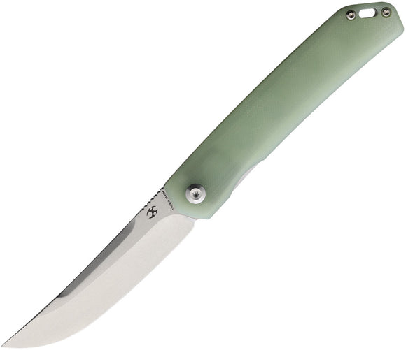 Kansept Knives Hazakura Linerlock Jade G10 Folding 154CM Stainless Knife T1019C3