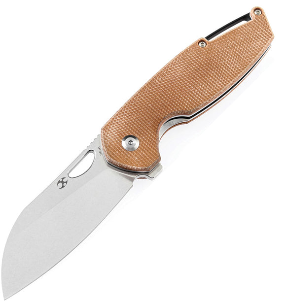 Kansept Knives Model 6 Linerlock Brown Micarta Folding 154CM Knife T1022A5